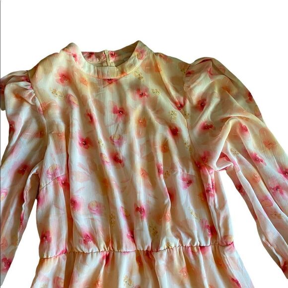 ⭐️⭐️HOST PICK⭐️⭐️ VILA maxi dress with balloon sleeves in pink coral - Picture 6 of 9